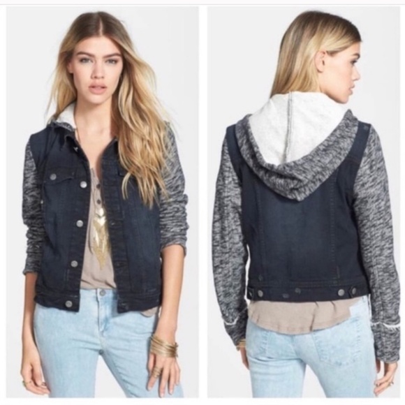 Free People Denim/Knit Jacket - size Medium - Picture 1 of 3